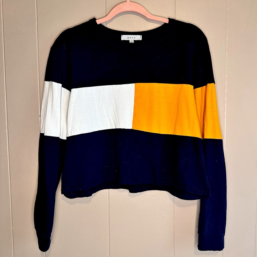 Gaze Long Sleeve Cropped Shirt in Women’s Size Large - Picture 1 of 5